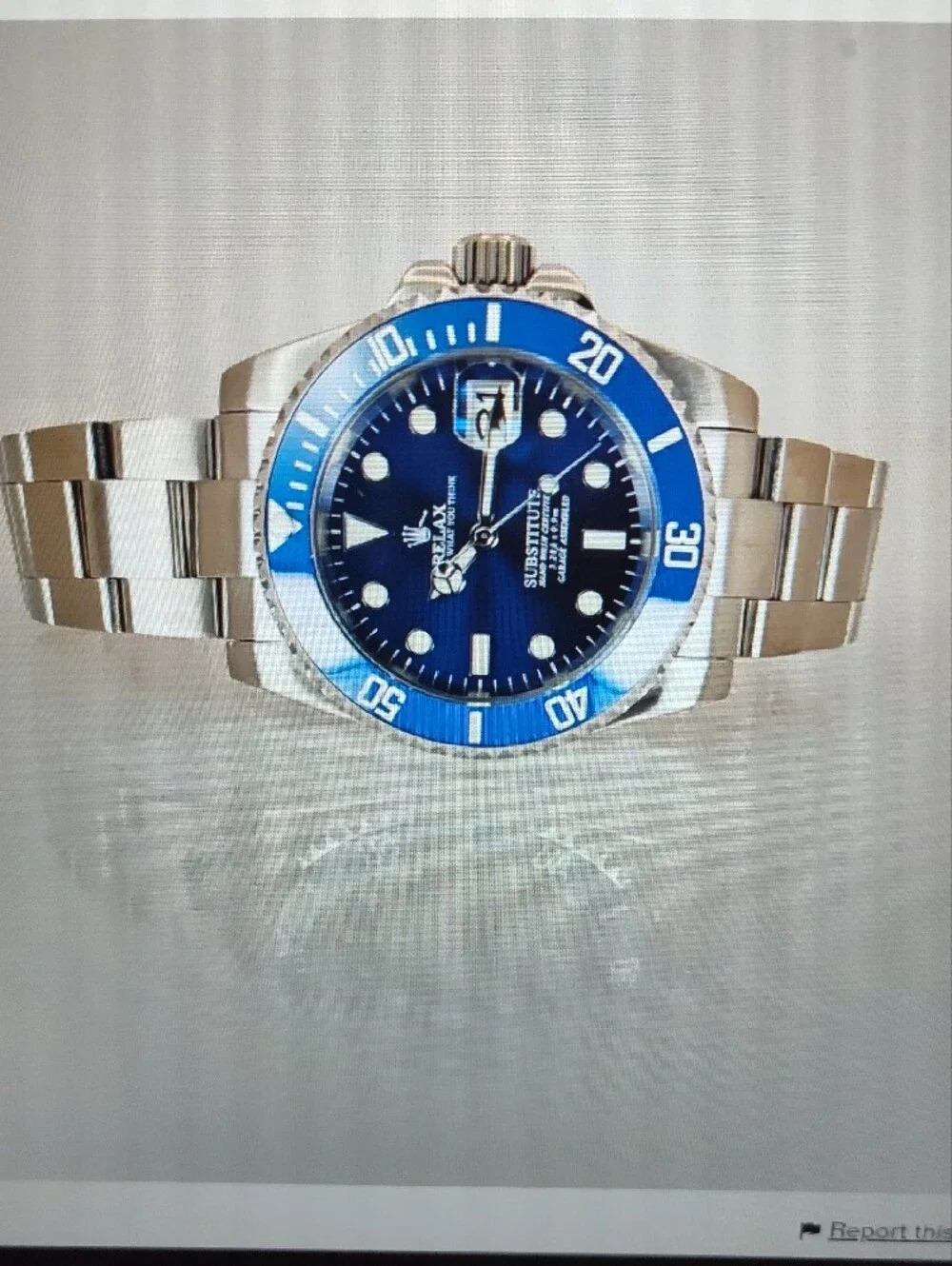 Substitute Men's Stainless Steel Watch - Blue Dial